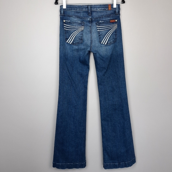 7 For All Mankind Dojo Low Rise Flared Jeans size 28 - Picture 4 of 14